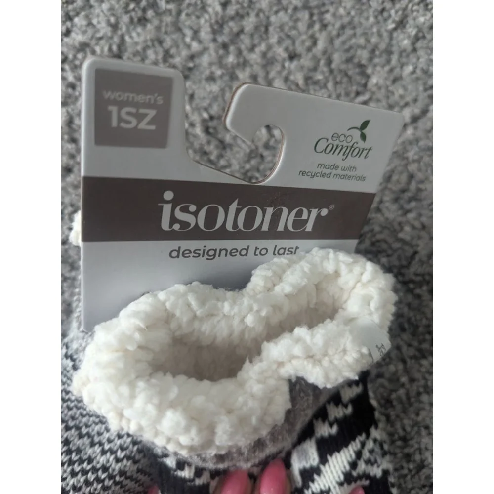 NWT Isotoner Heather Gray Eco Comfort Sherpa Lined Winter Gloves O/S - Picture 2 of 3
